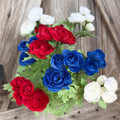 Large Red White Blue Ranunculus Bush, Wreath Supply, Floral