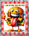 I Like Em Real Thick And Juicy, Hamburger Sign