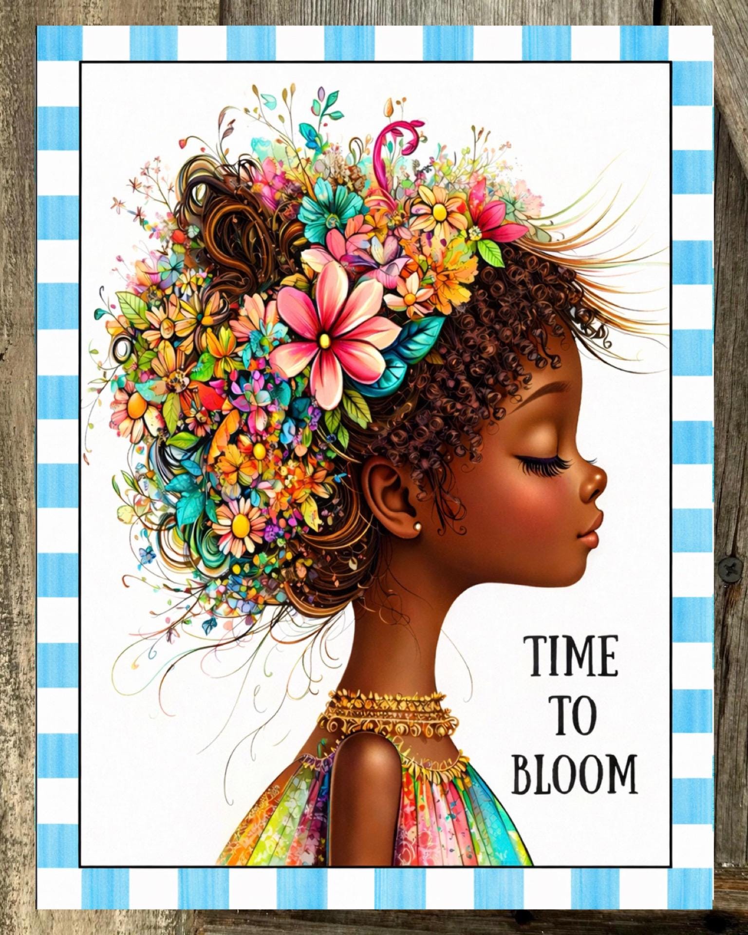 Time To Bloom, Black Art, Everyday Sign, Motivational Decor, Motivational Wall Art