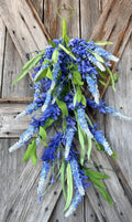 Blue Heather Teardrop 28 Inch, Wreath Supply, Floral