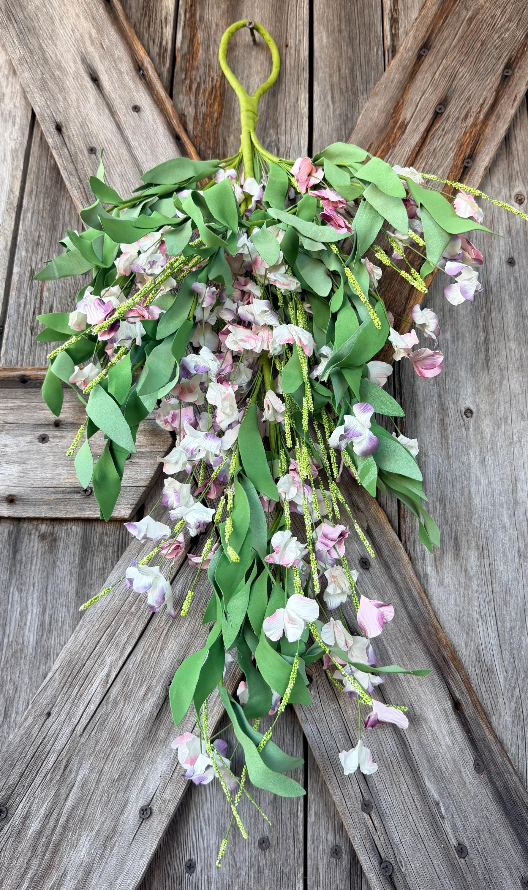 Pink Purple Mountain Teardrop 18 Inch, Wreath Supply, Floral