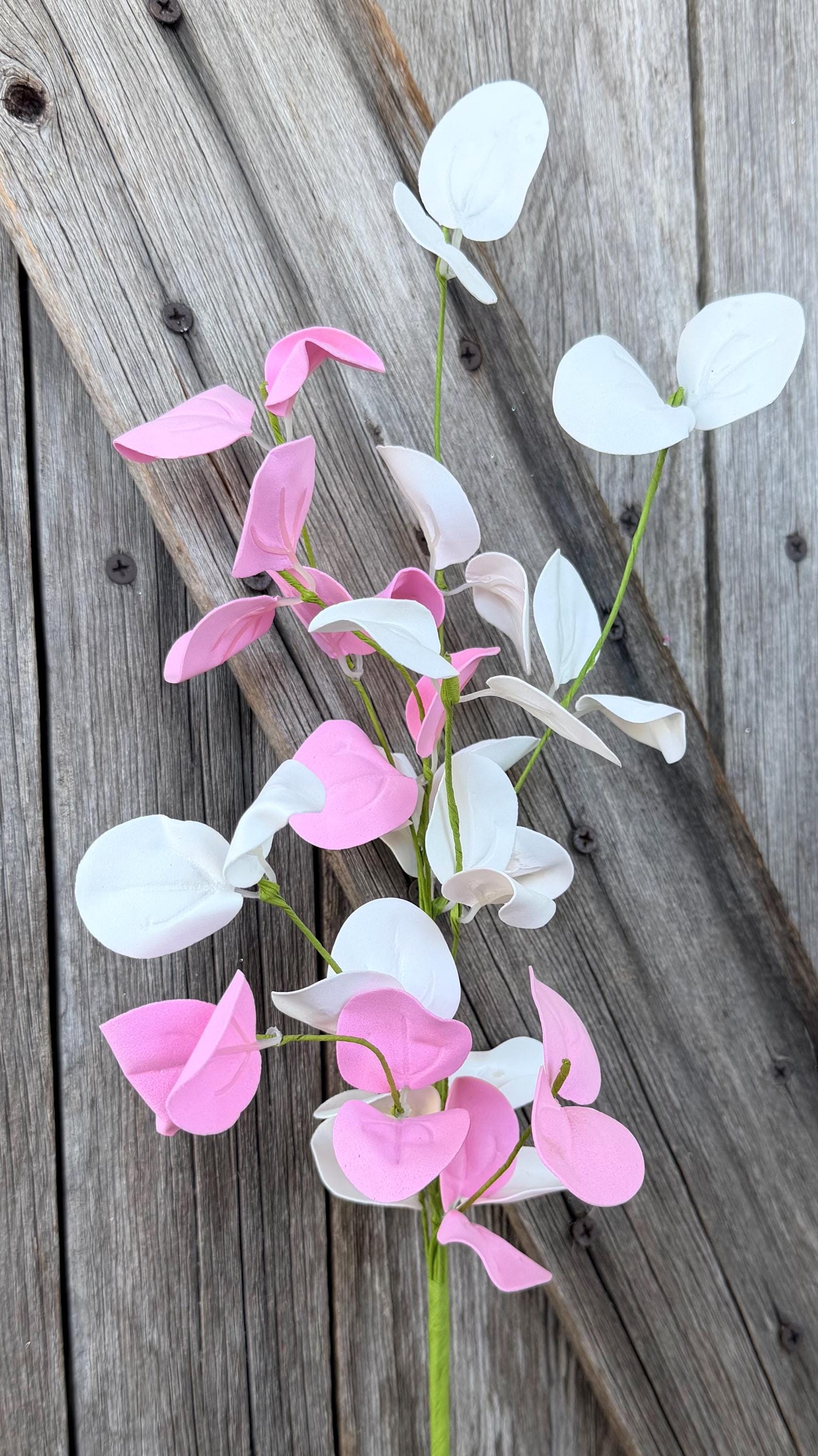 Pink White Silver Dollar Spray, Wreath Supply, Floral