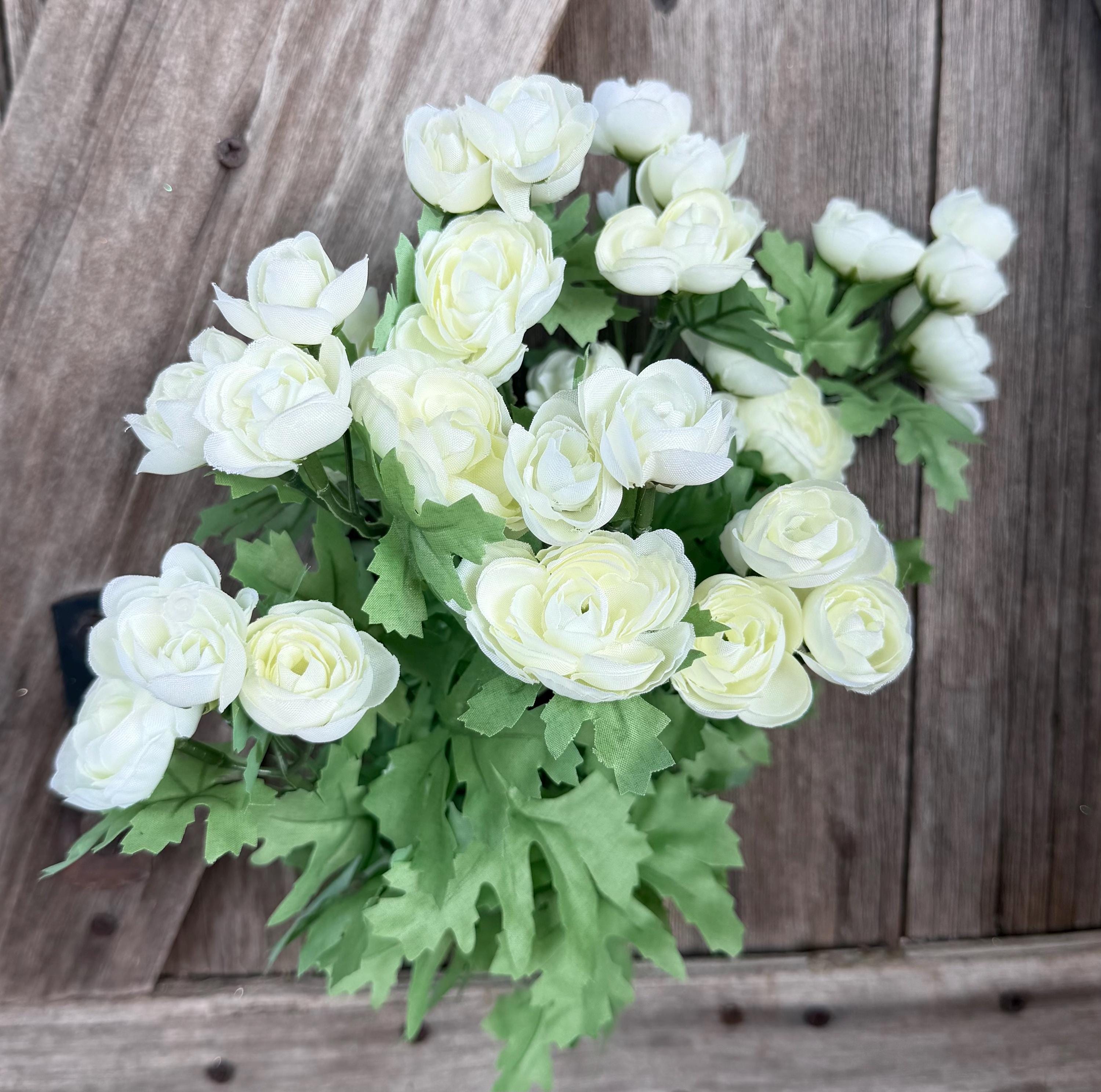 Large Cream Ranunculus Bush, Wreath Supply, Floral