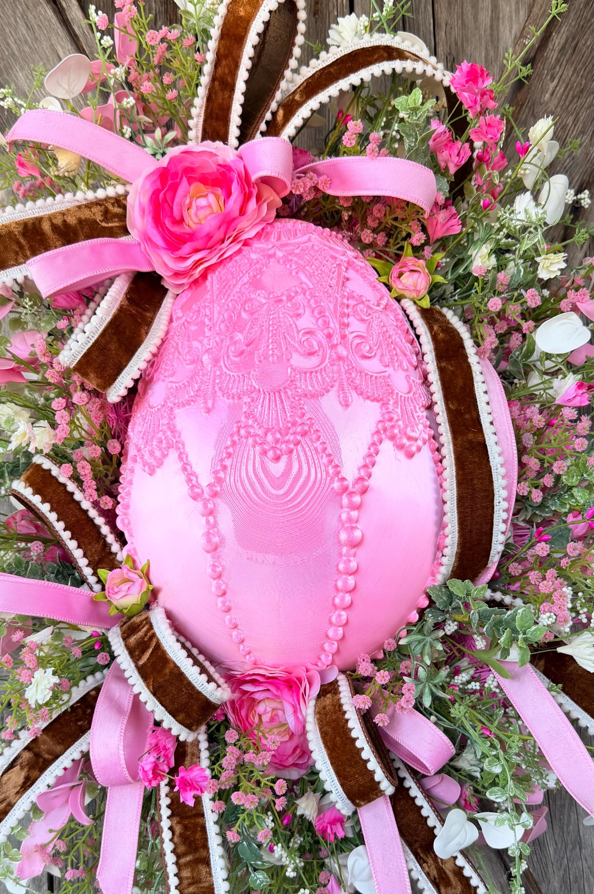 Pink Easter Wreath, Easter Wreath, Spring Wreath, Rabbit Wreath, Easter Front Door