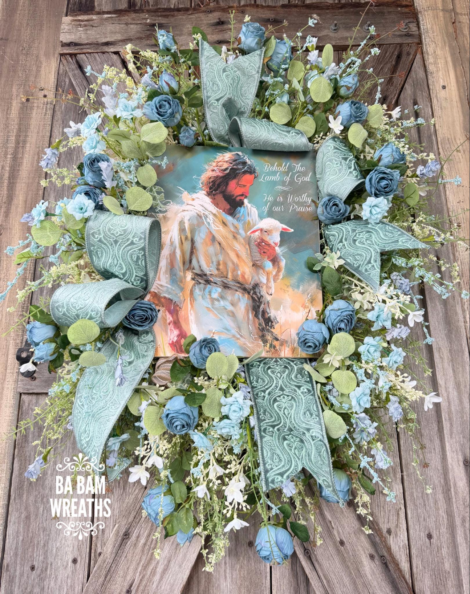 Easter Wreath, Spring Wreath, Jesus, He Is Risen