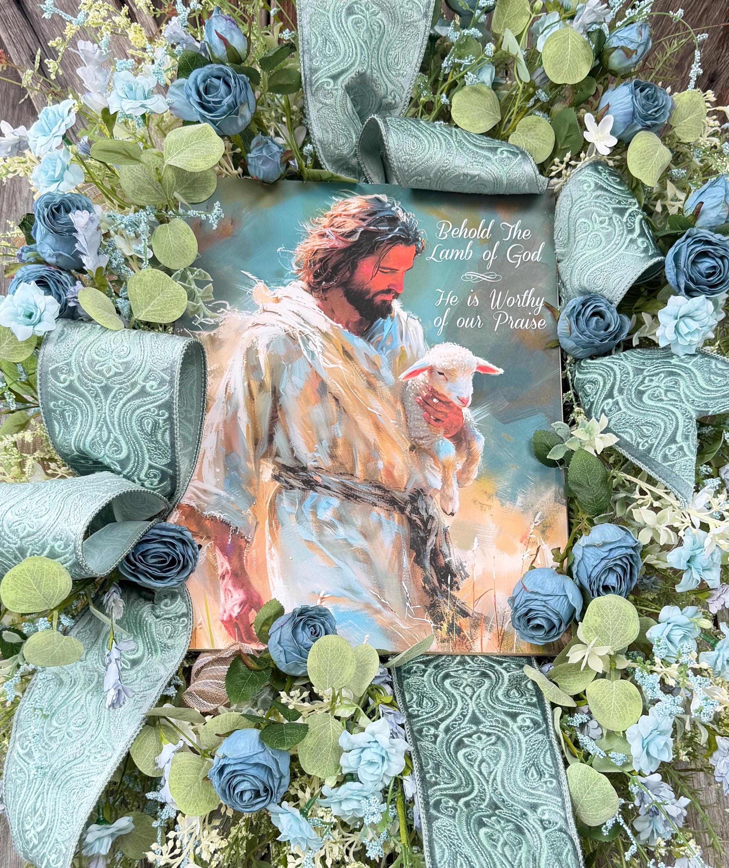 Easter Wreath, Spring Wreath, Jesus, He Is Risen