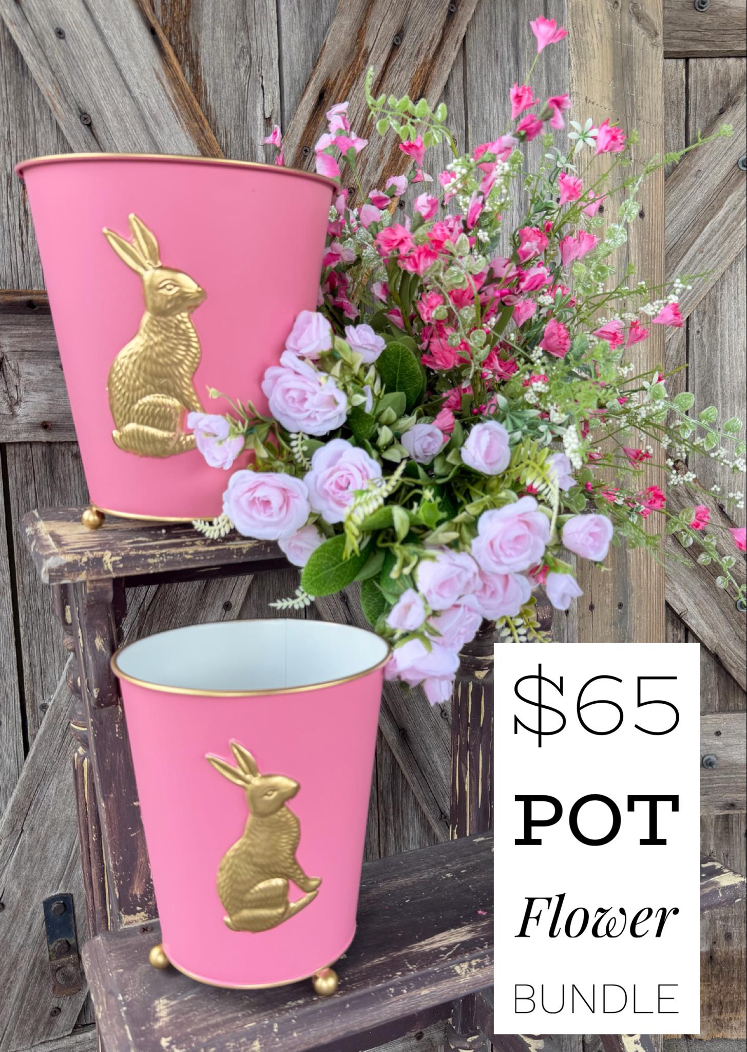 Pink Pot Flower Bundle, Wreath Supply, Floral
