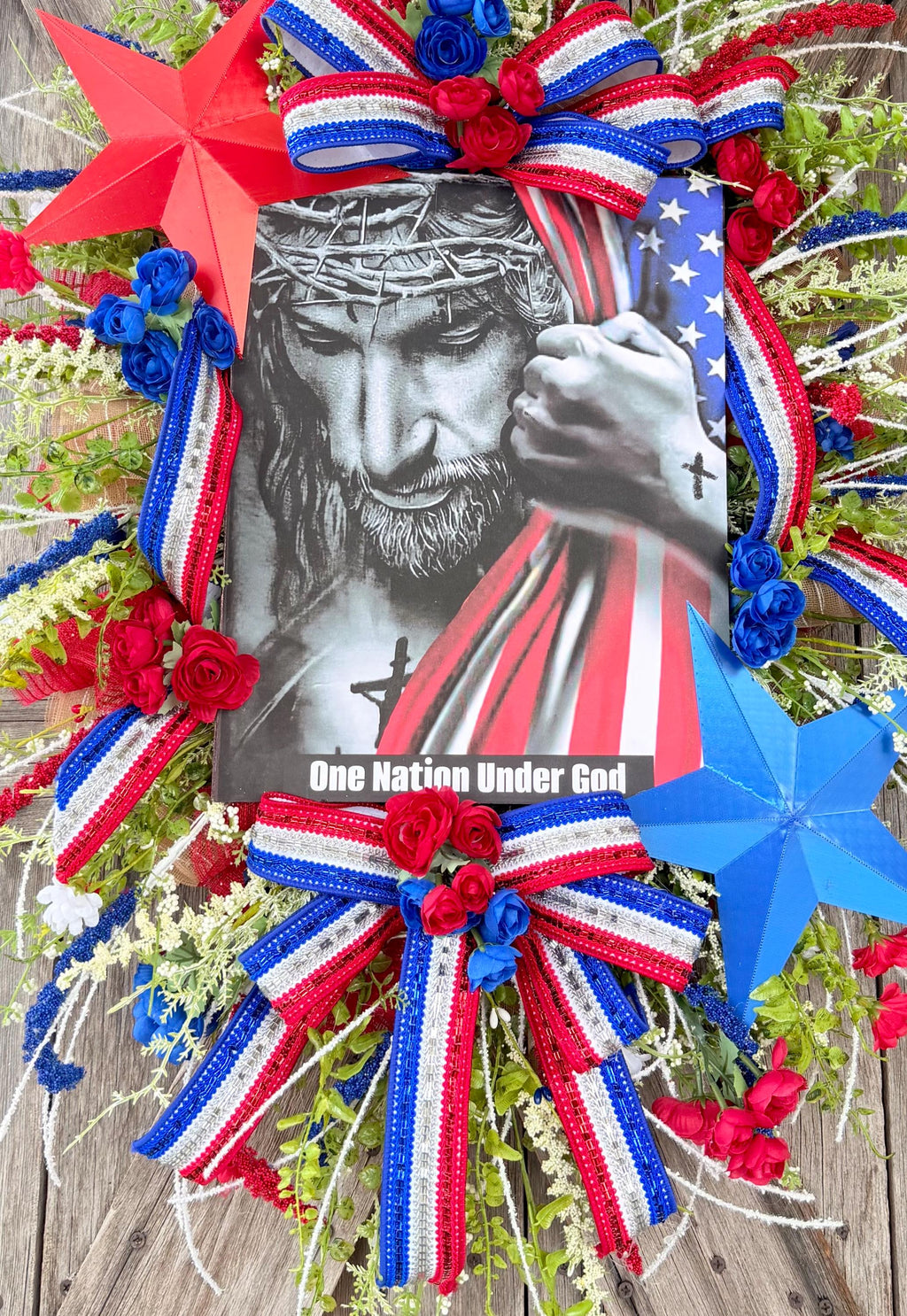 Patriotic Wreath, Summer Wreath, 4th Of July Wreath, USA Decor