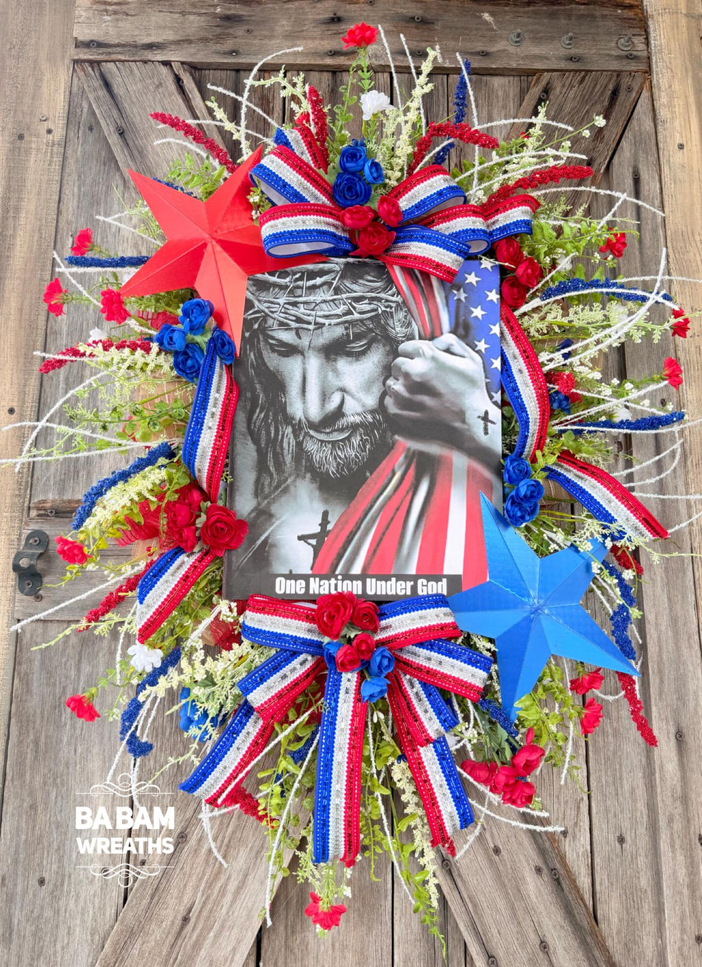 Patriotic Wreath, Summer Wreath, 4th Of July Wreath, USA Decor