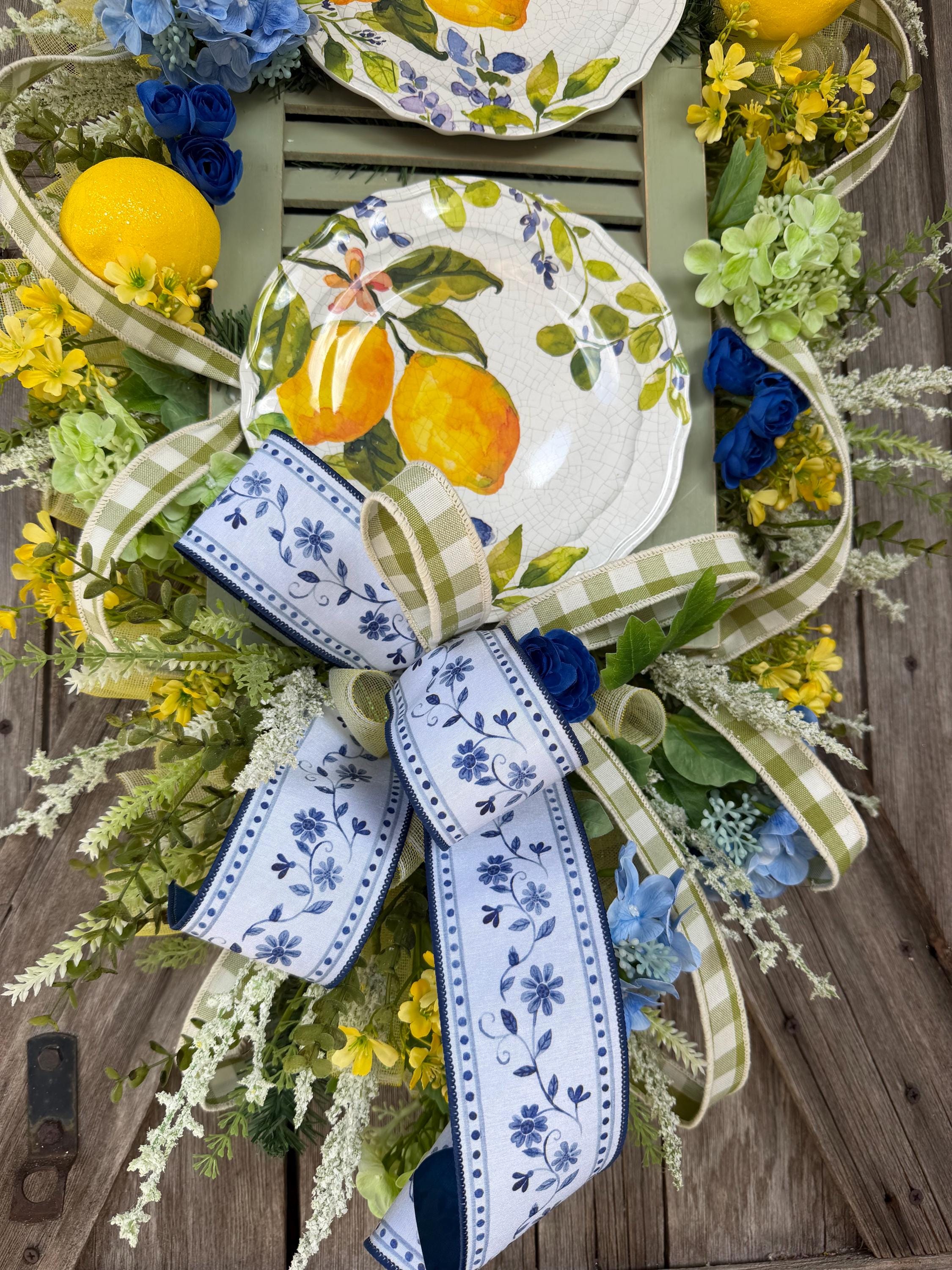 Lemon Wreath, Yellow Wreath, Kitchen Wreath, Summer Door Hanging