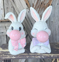 Set of Bubble Blowing Bunnies, 10 Inch Each, Resin
