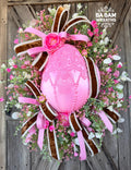 Pink Easter Wreath, Easter Wreath, Spring Wreath, Rabbit Wreath, Easter Front Door
