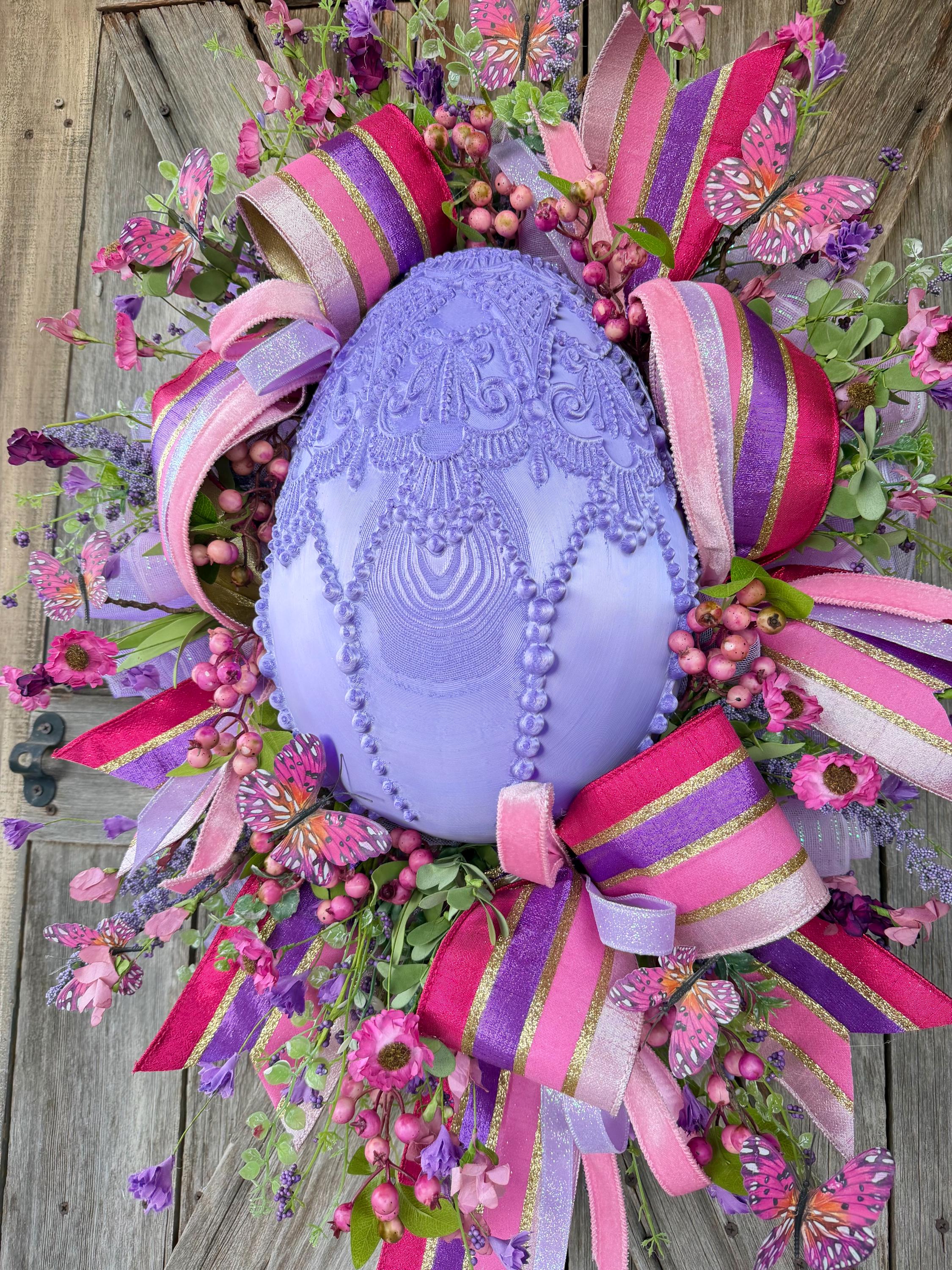 Lavender and Pink Easter Wreath, Easter Wreath, Spring Wreath, Rabbit Wreath, Easter Front Door