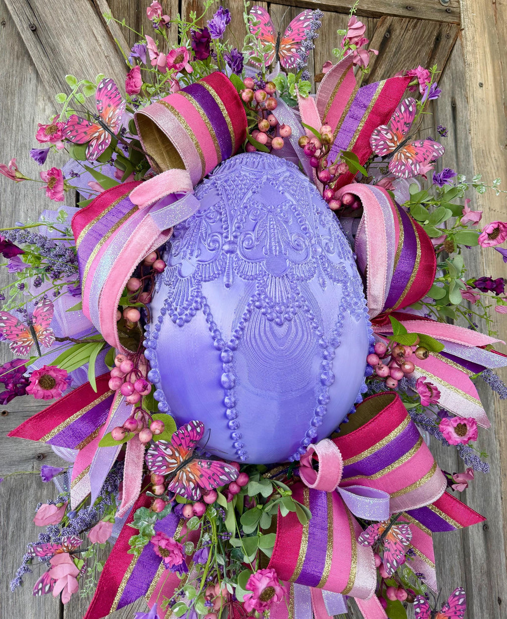 Lavender and Pink Easter Wreath, Easter Wreath, Spring Wreath, Rabbit Wreath, Easter Front Door