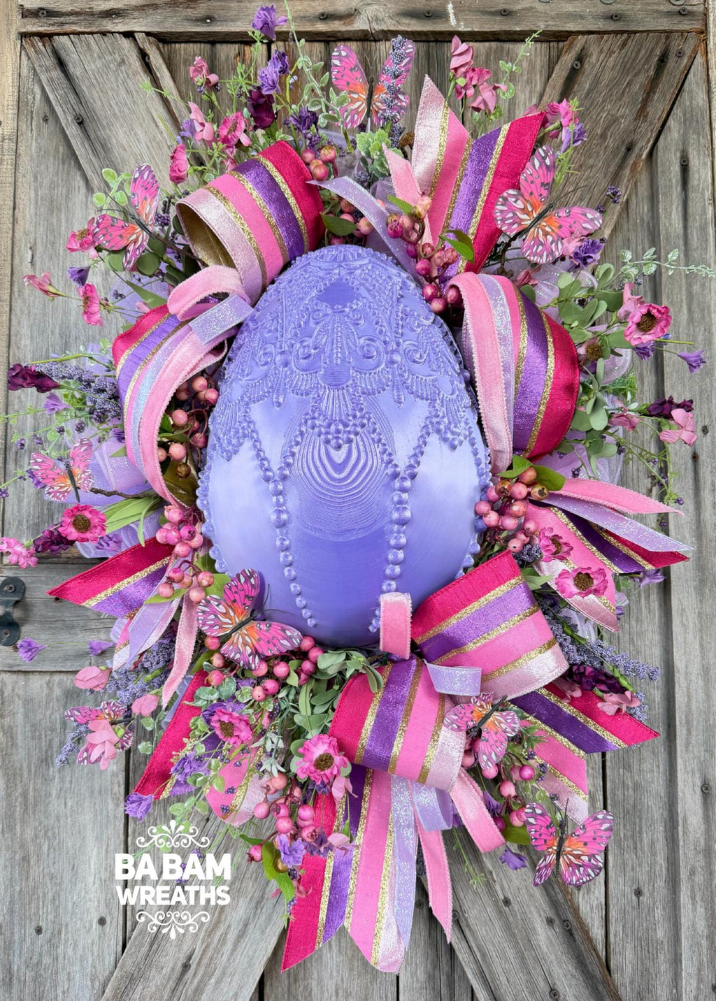 Lavender and Pink Easter Wreath, Easter Wreath, Spring Wreath, Rabbit Wreath, Easter Front Door