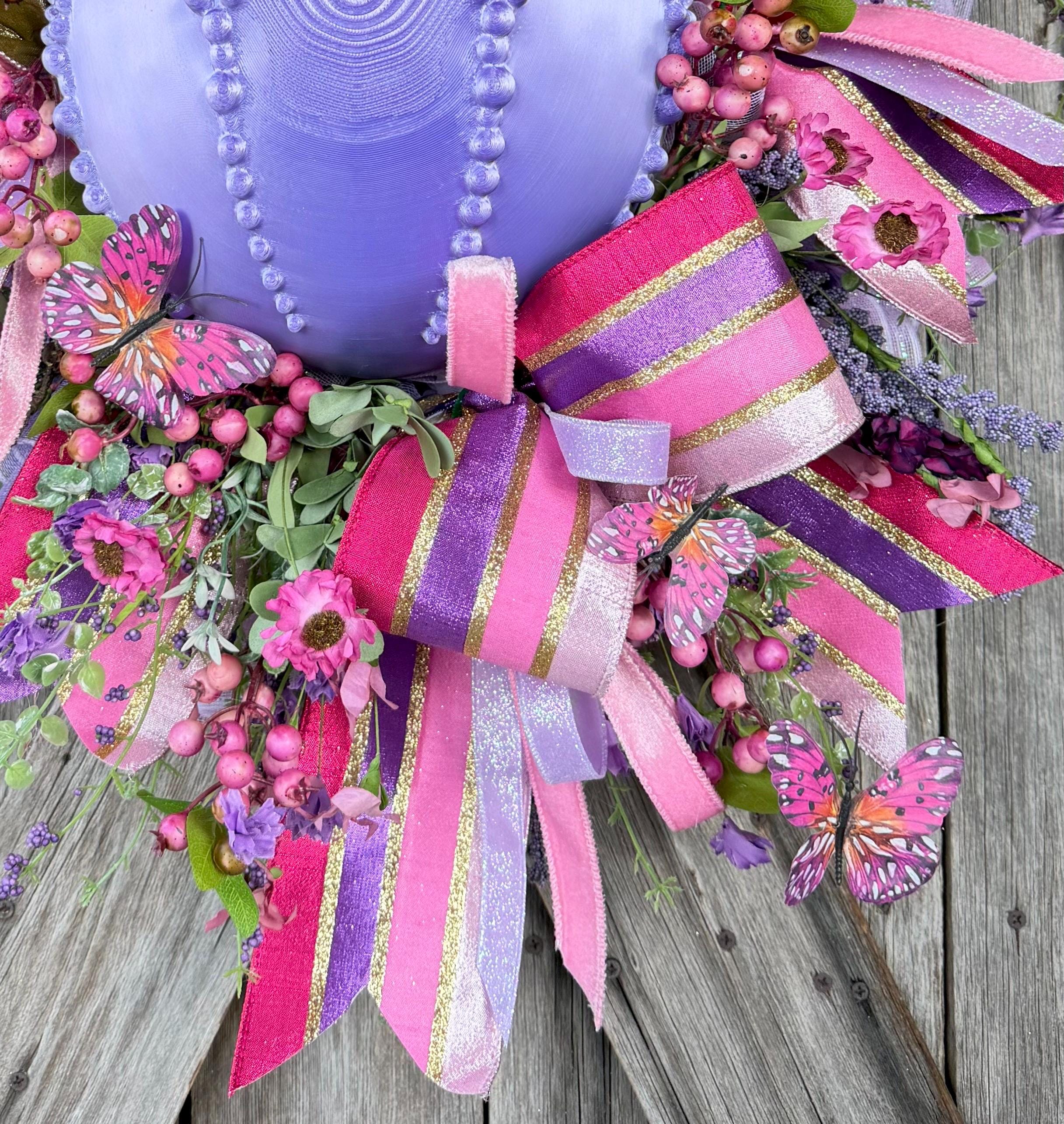 Lavender and Pink Easter Wreath, Easter Wreath, Spring Wreath, Rabbit Wreath, Easter Front Door