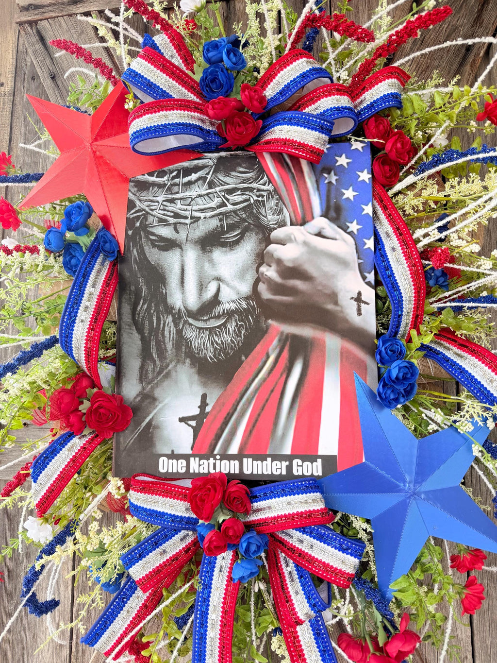 Patriotic Wreath, Summer Wreath, 4th Of July Wreath, USA Decor