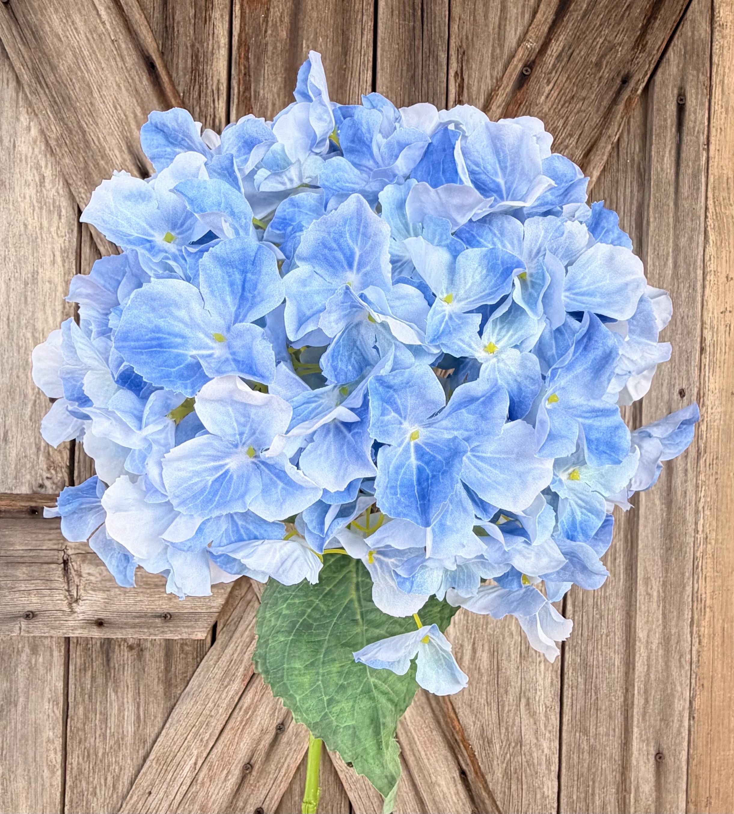 Jumbo Blue Hydrangea Stem, 12 Inch Flower Head, Wreath Supply, Floral