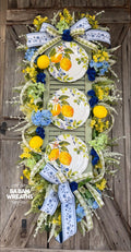 Lemon Wreath, Yellow Wreath, Kitchen Wreath, Summer Door Hanging