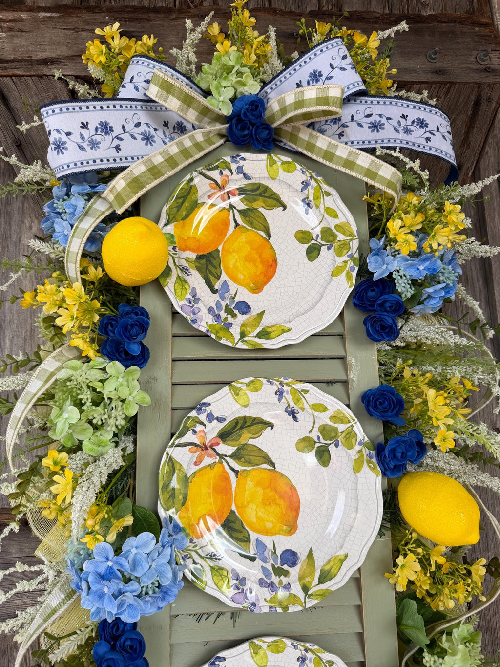 Lemon Wreath, Yellow Wreath, Kitchen Wreath, Summer Door Hanging