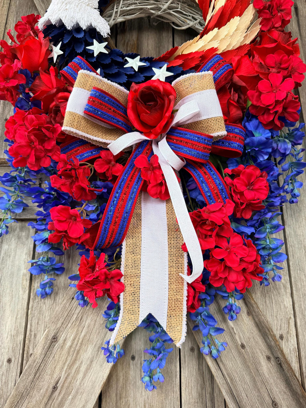 Patriotic Wreath, Summer Wreath, 4th Of July Wreath, USA Decor