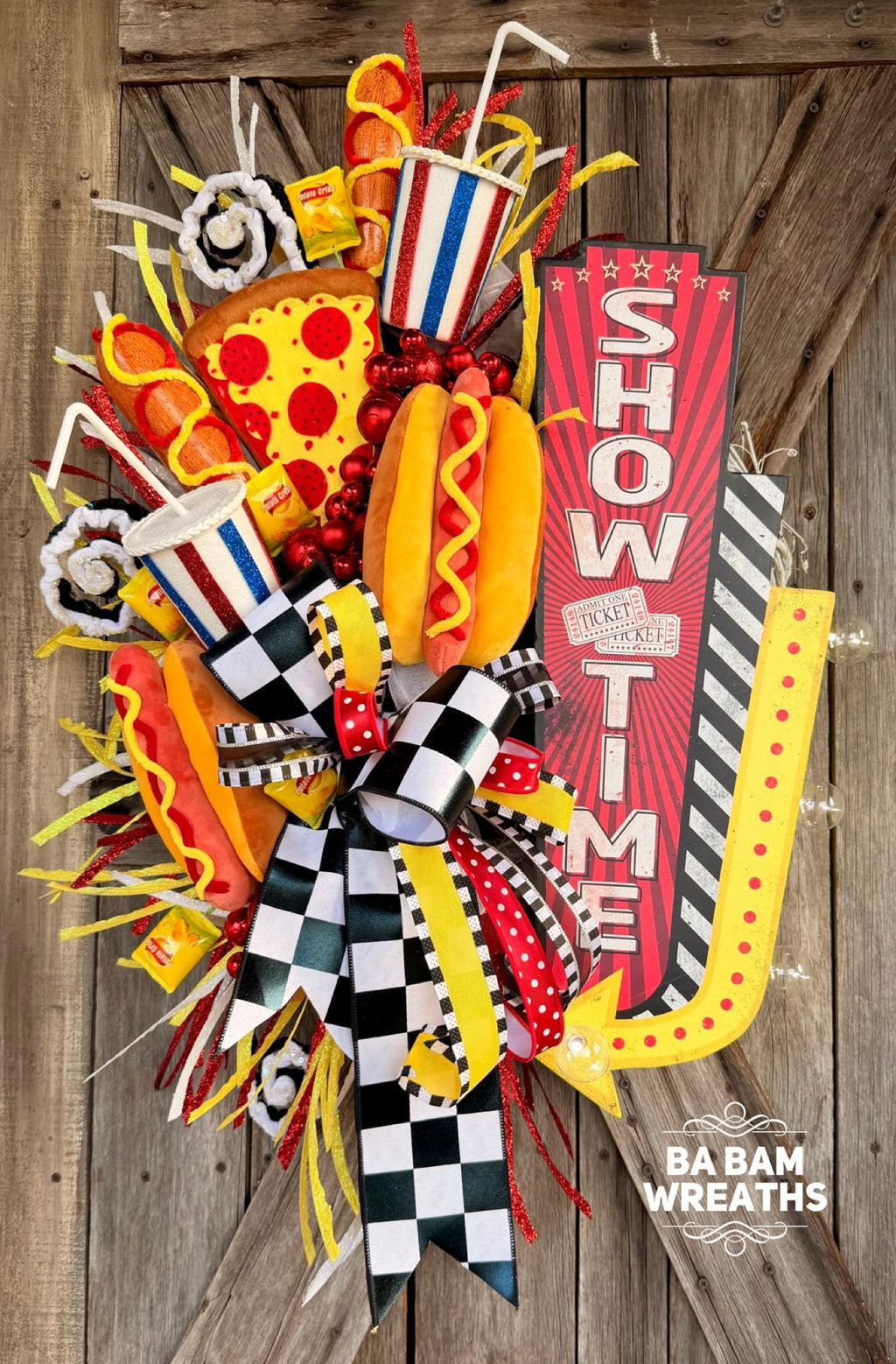 Movie Room Decor, Carnival Wreath, Circus Wreath, Summer Wreath
