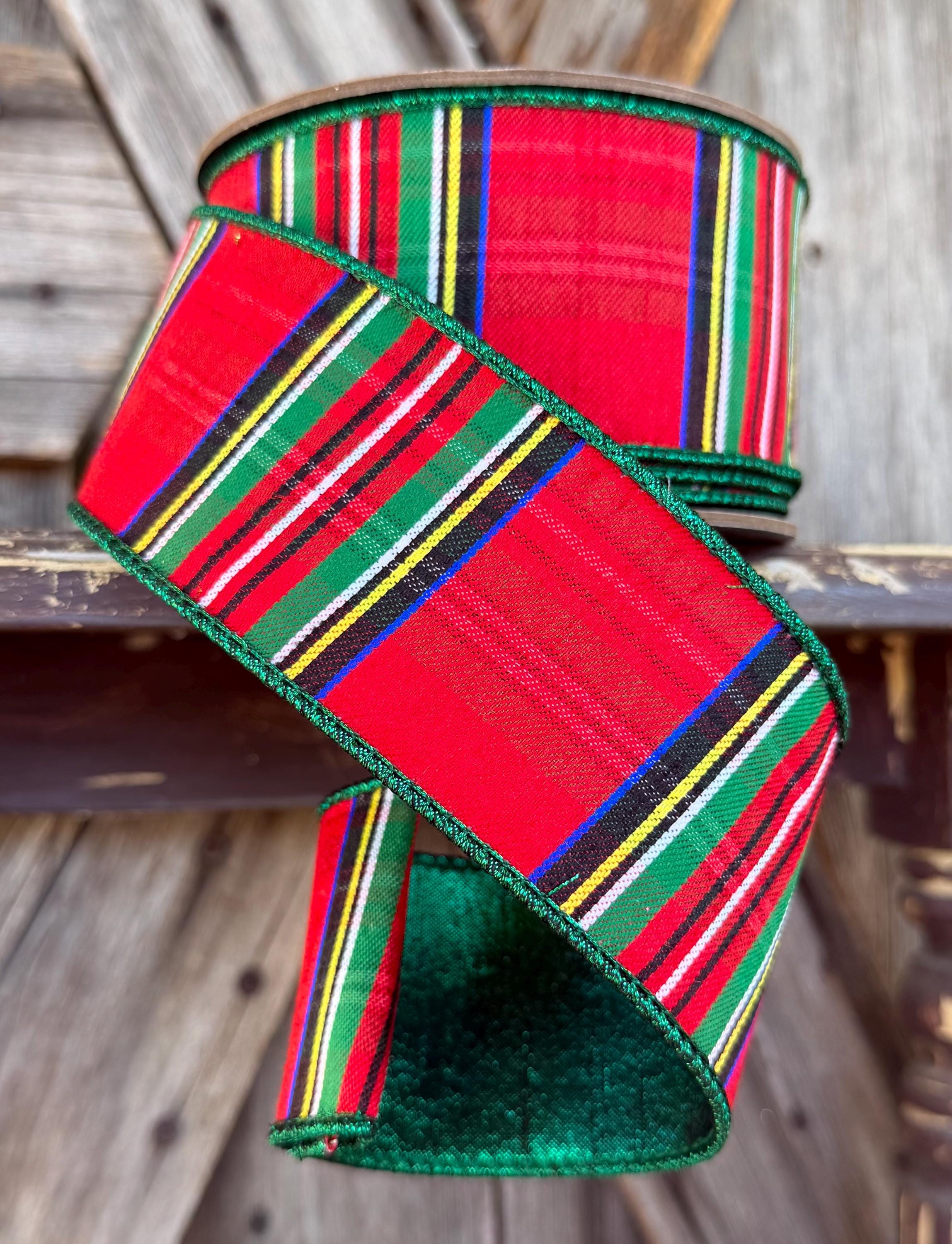 Christmas Plaid Deluxe Wired Ribbon 2.5 Inch