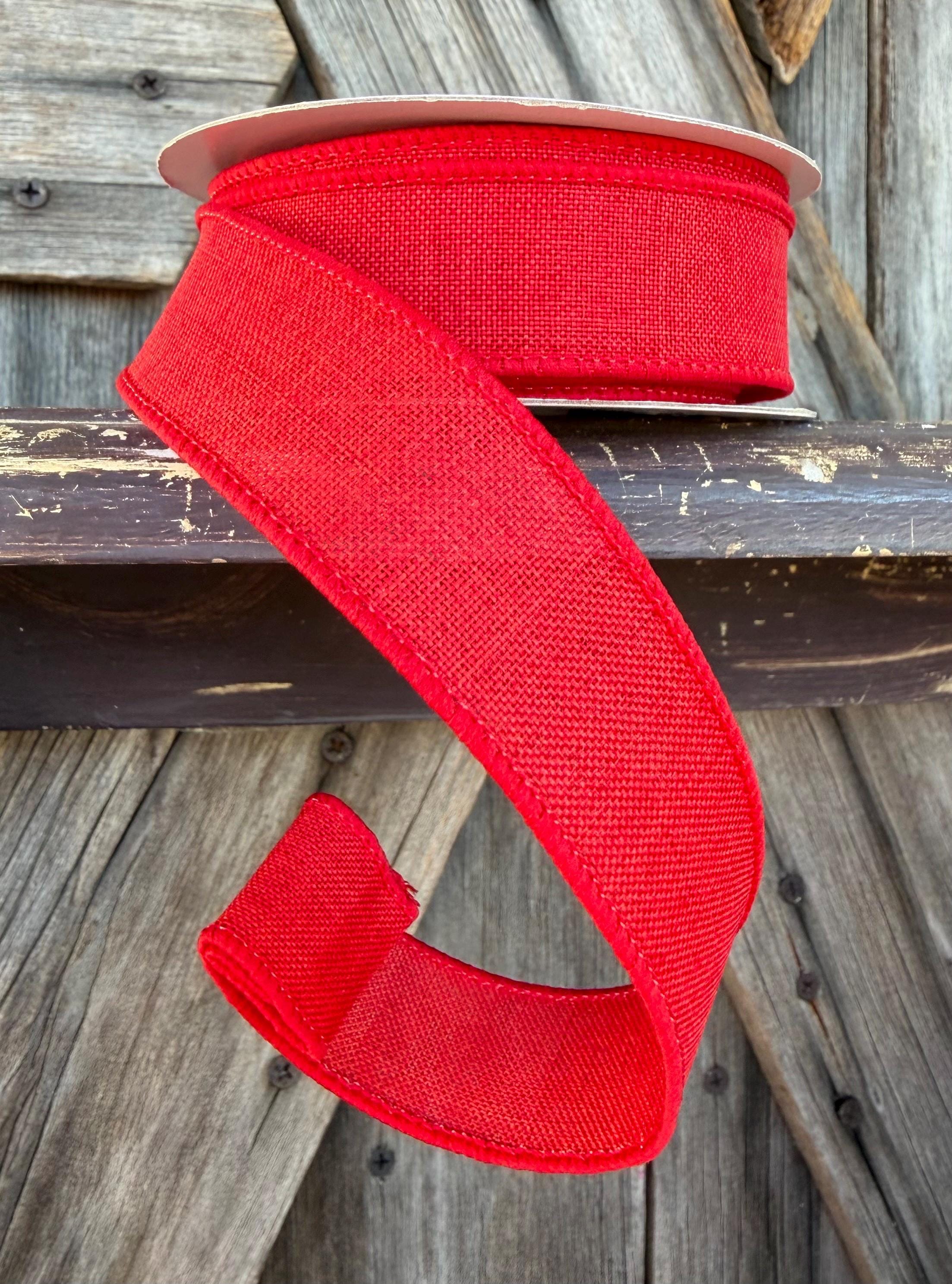 Red Royal Burlap Ribbon, 7/8 Inch