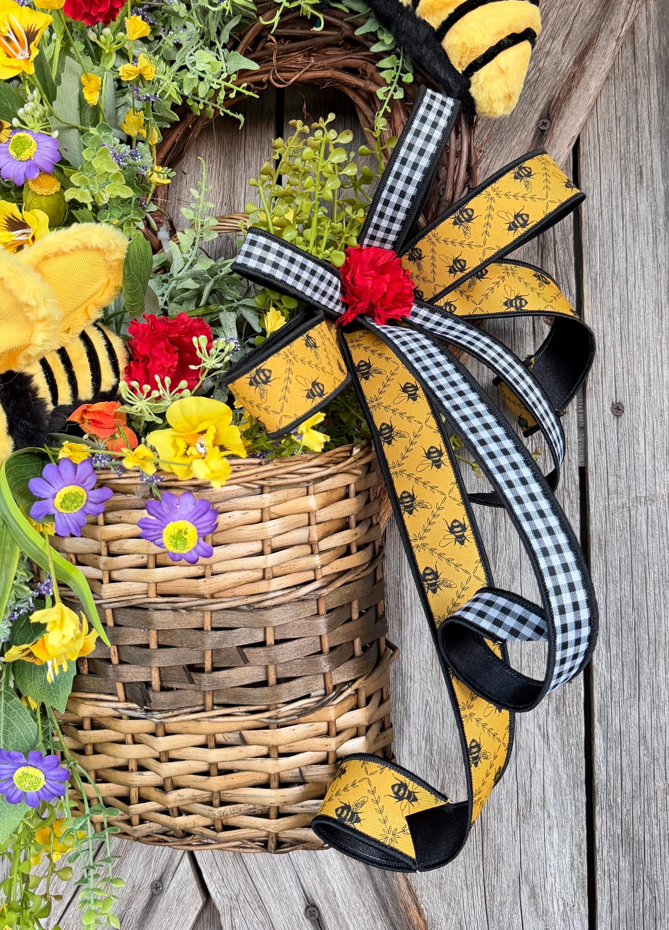 Bee Wreath, Bee Decor, Spring Wreath, Summer Wreath, Everyday Wreath