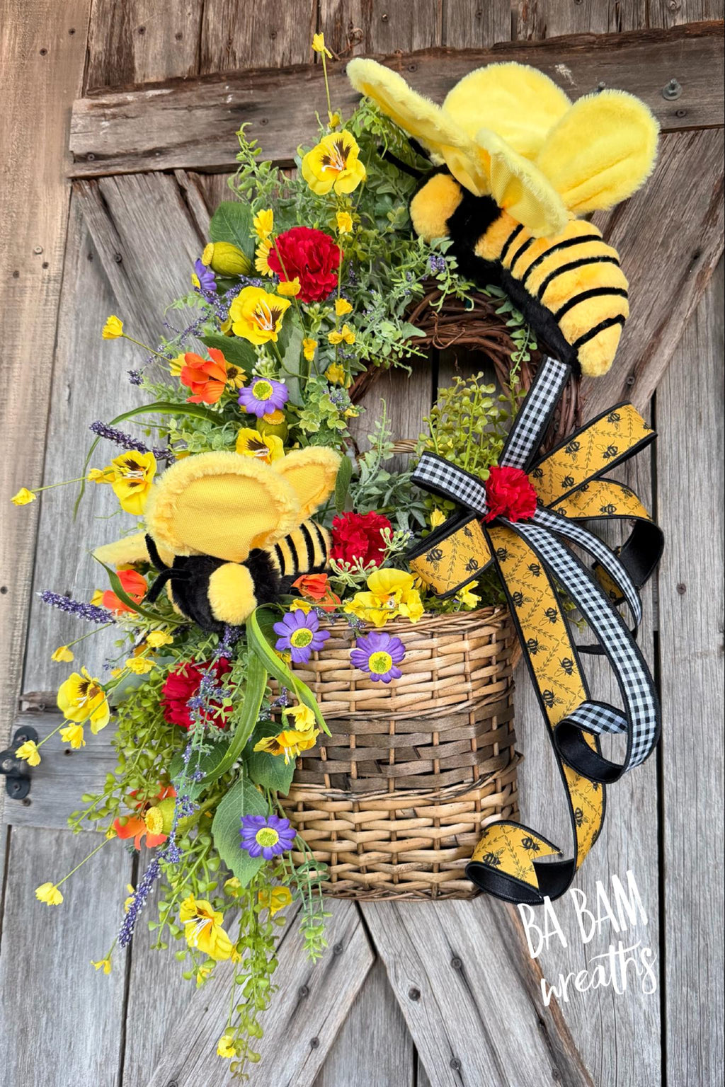 Bee Wreath, Bee Decor, Spring Wreath, Summer Wreath, Everyday Wreath
