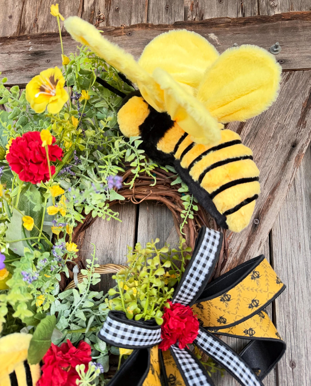 Bee Wreath, Bee Decor, Spring Wreath, Summer Wreath, Everyday Wreath