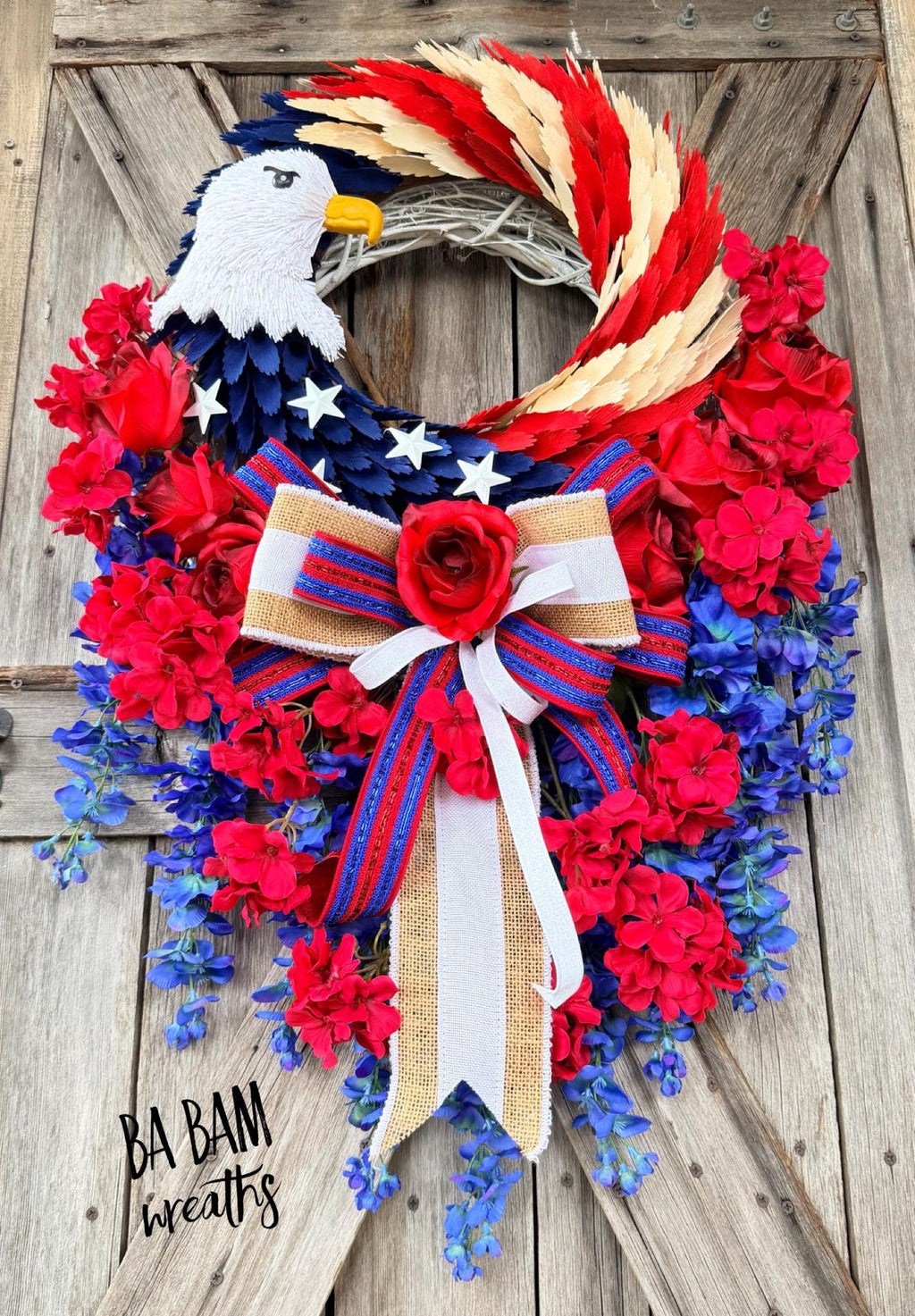 Patriotic Wreath, Summer Wreath, 4th Of July Wreath, USA Decor