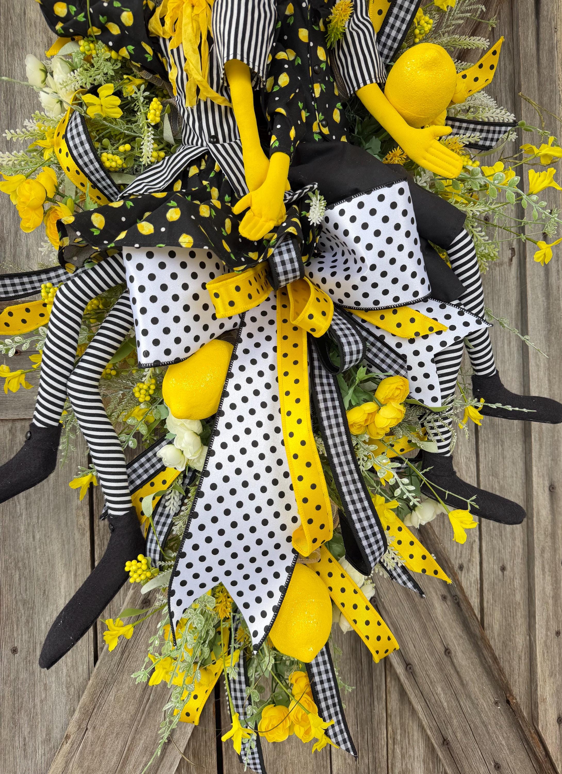 Lemon Wreath, Yellow Wreath, Summer Wreath, Summer Door Hanging