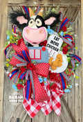 Farmhouse Wreath, Chicken Wreath, Cow Wreath, Summer Wreath, Everyday Wreath