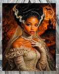 Black Bride of Frankenstein , Halloween Sign, Halloween Decor, Halloween Wall Art