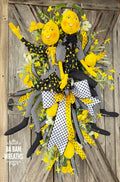 Lemon Wreath, Yellow Wreath, Summer Wreath, Summer Door Hanging