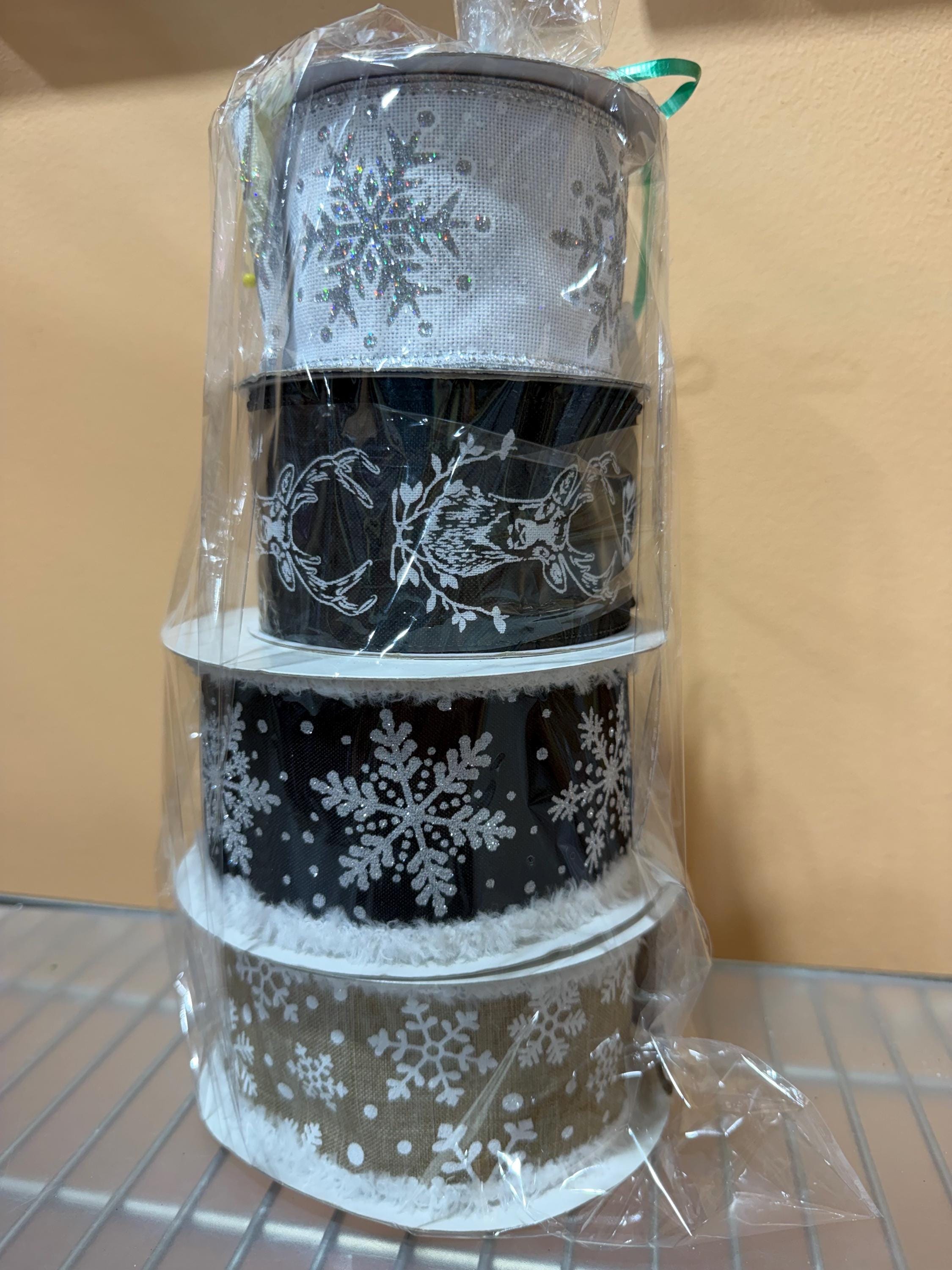 Rolls of Snowflake Ribbon~ Jackie, Warehouse Sale