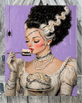 Bride of Frankenstein Lavender Cake, Halloween Sign, Halloween Decor, Halloween Wall Art