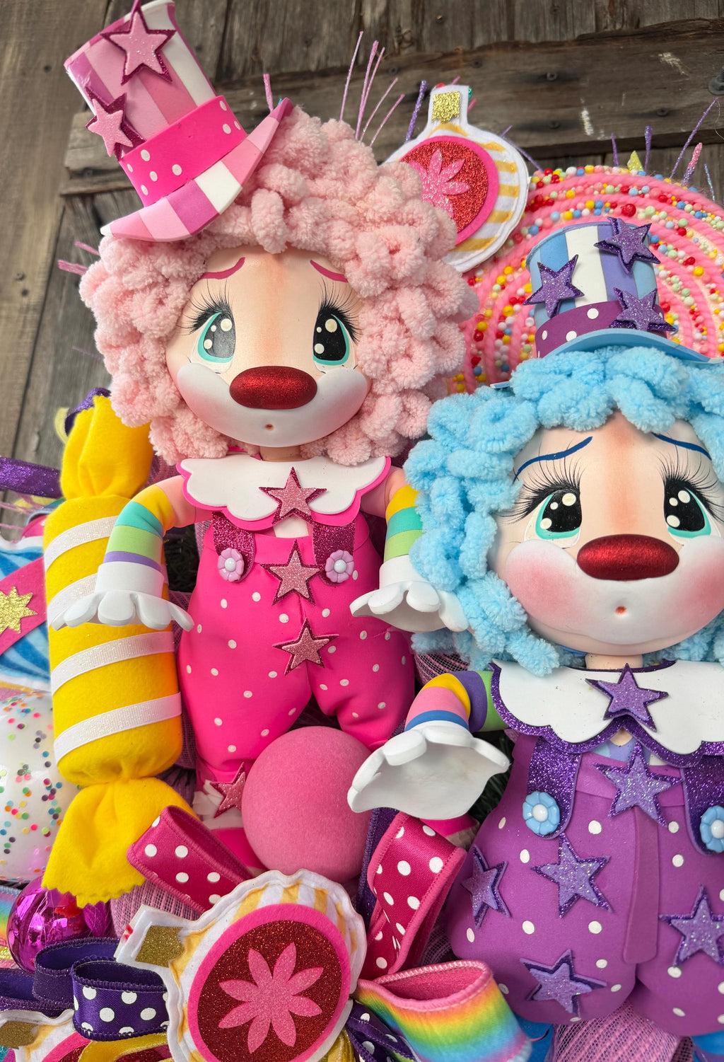 Clown Decor, Birthday Wreath, Clown Wreath, Everyday Wreath, All Season Door Hanging, Circus Wreath