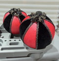 Set of Ornaments Jeweled~ Black Hot Pink