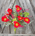 Red Poppy Filler Bush, Wreath Supply, Floral