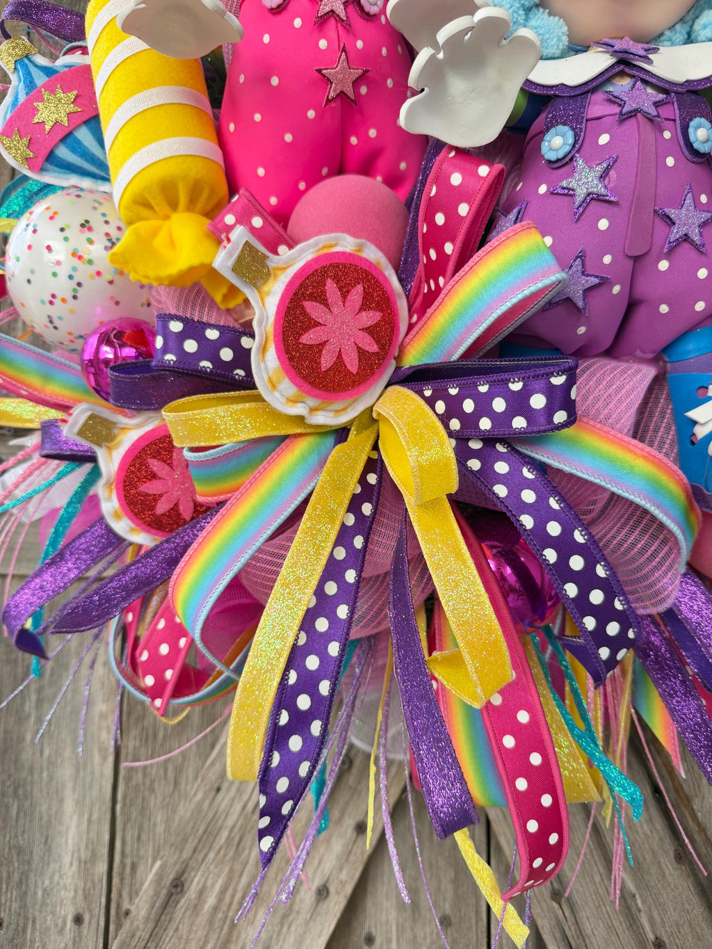 Clown Decor, Birthday Wreath, Clown Wreath, Everyday Wreath, All Season Door Hanging, Circus Wreath