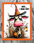 Moo Boo, Halloween Sign, Halloween Decor, Halloween Wall Art
