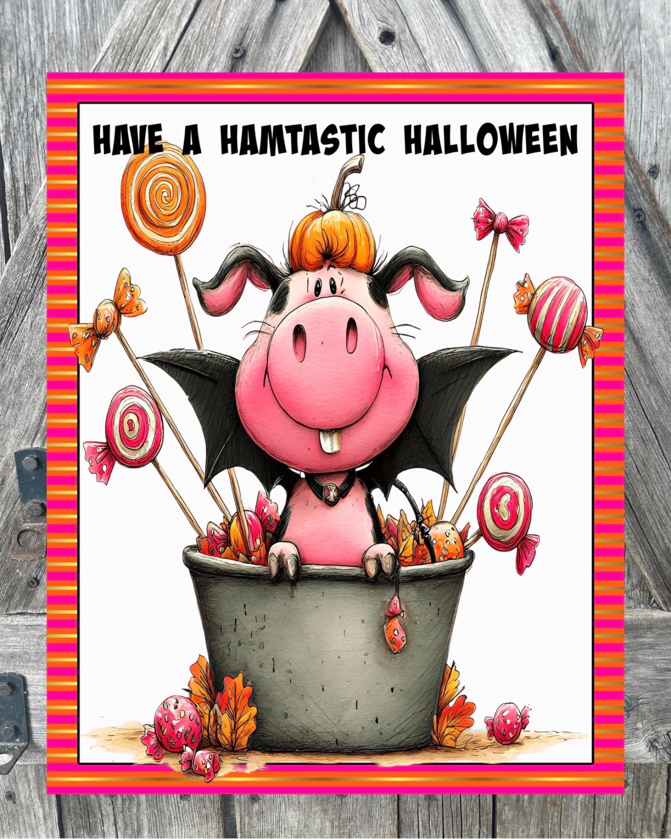 Hamtastic Halloween, Halloween Sign, Halloween Decor, Halloween Wall Art