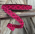 Fushia Tinsel Weave Wired Ribbon 5/8 Inch