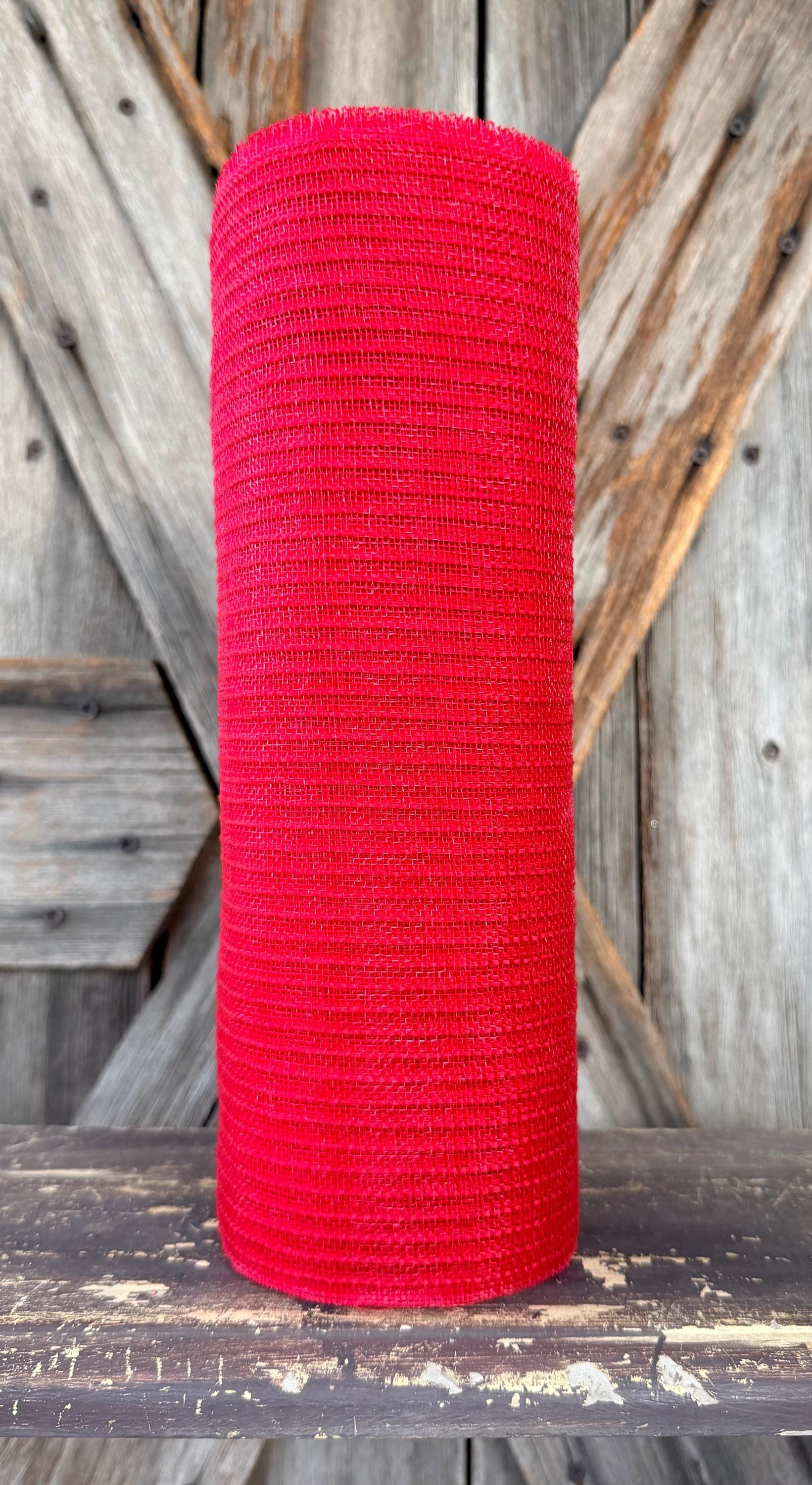 10 Yards, Red Fine Weave Jute Mesh