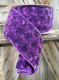 Purple Rosette Wired Ribbon 4 Inch