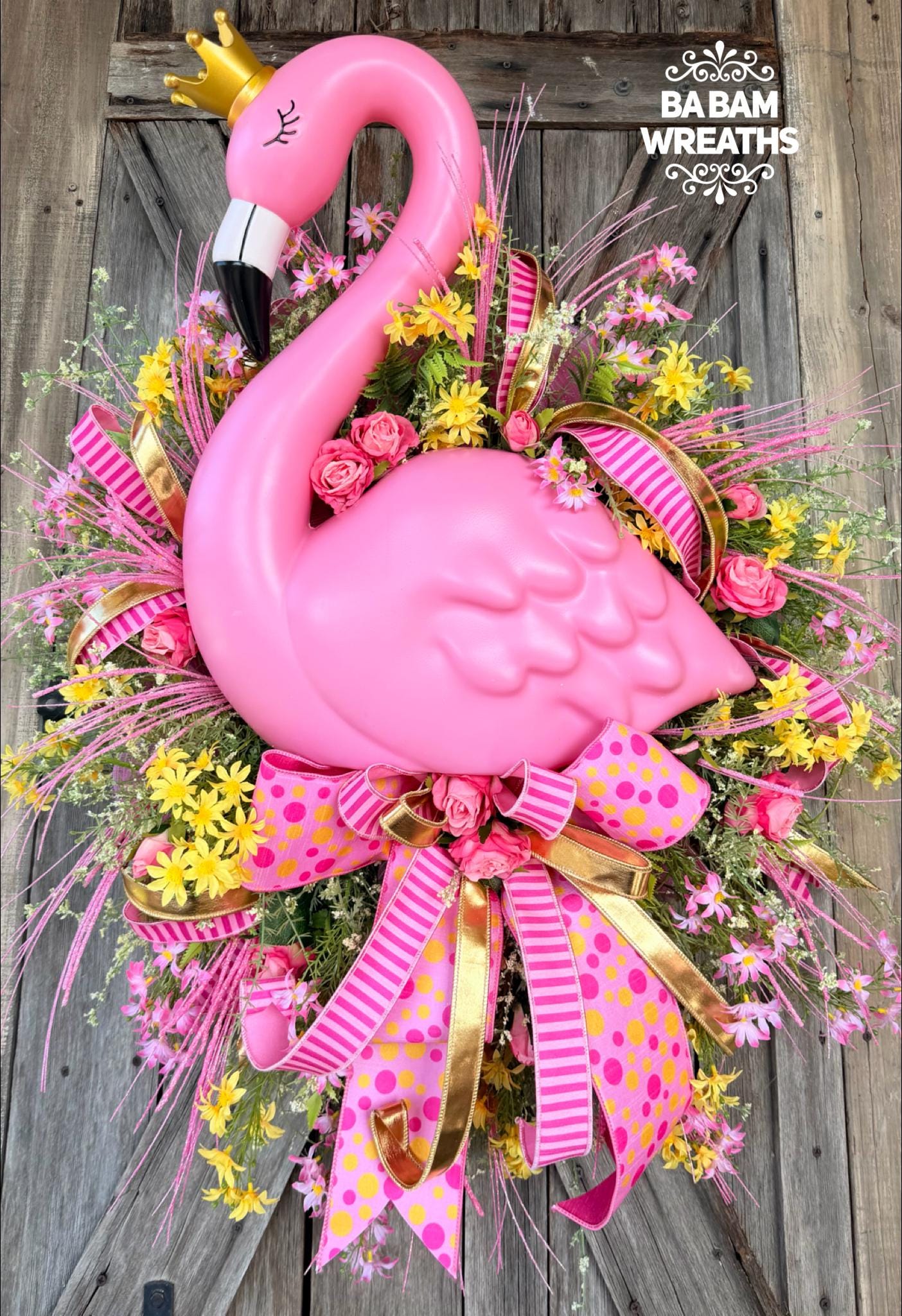 Flamingo Wreath, Flamingo Decor, Flamingo Door Hanging, Summer Wreath, Summer Decor, Beach Wreath, Tropical Wreath