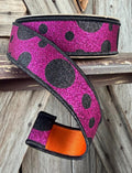 Hot Pink Orange Black Big Polka Dot Deluxe Wired Ribbon 1.5 Inch