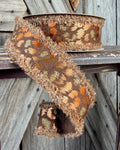 Metallic Glitter Leopard Wired Ribbon 1.5 Inch